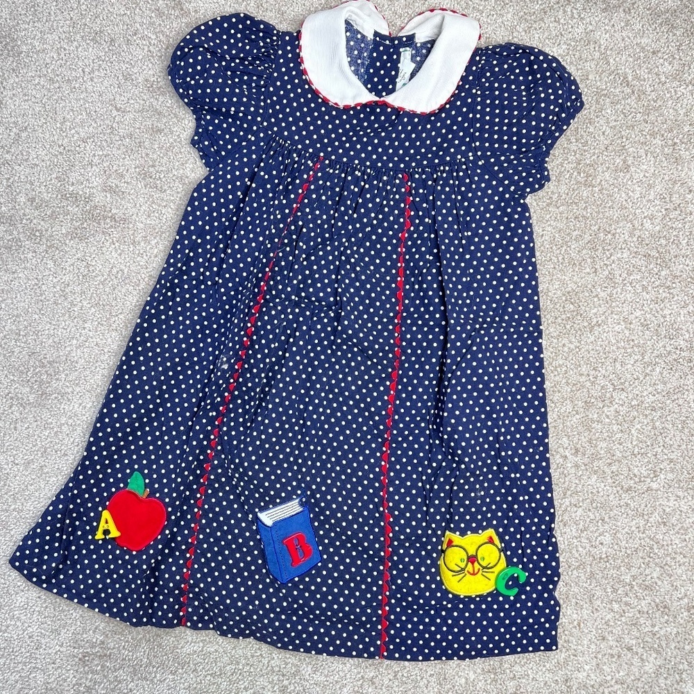 Vintage Rare Editions Polka Dot School Dress 6